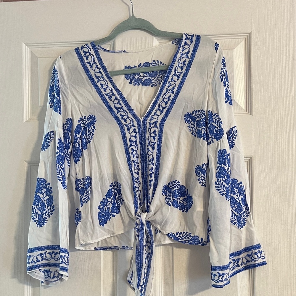 Blue and White Top